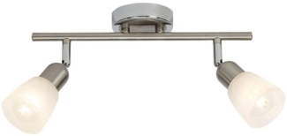 Brilliant Leuchten No. G55213-77 LED Spotrohr Bethany 2-flg E14 eisen chrom weiß-alabaster