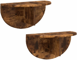 vidaXL Wandregal 2 pcs Geräucherte Eiche 38 x 19 x 19 cm Holzwerkstoff 891439