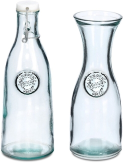 Zeller Present Karaffe, (Set, 2-tlg), Recycled Glas