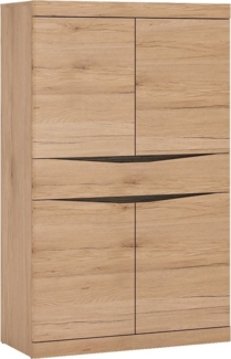 Lomadox Highboard SANFORD-129, San Remo Eiche hell Nb, 4 Türen, 1 Schubkasten, Softclose