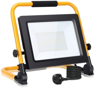 Aigostar LED Baustrahler LED Baustrahler 100W 8800LM, LED Arbeitsleuchte mit Stecker, 6500K, LED fest integriert