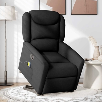 vidaXL Elektrischer Massagesessel mit Aufstehhilfe Schwarz Stoff 3303226