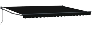 vidaXL Einziehbare Markise Schwarz 450 x 300 cm Polyester und Metall 3330966
