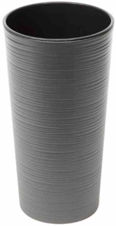 SIENA GARDEN Pflanzgefäß LOCON GROOVE, anthrazit Rillenoptik, Ø 25 x 46,5 cm Kunststoffgefäß mit Einsatz
