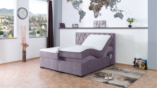 Meisterbetten Boxspringbett Loki 200x220 in DS-Grau, Matratzenbezug Nano, Ergoflex-Topper