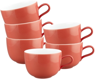 Seltmann Weiden Liberty Pure Colors Milchkaffeetasse 380 ml 6er Set - Flamingo Red