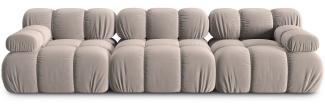 Micadoni Modulares Sofa Bellis 3-Sitzer Samtstoff Beige