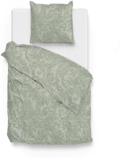 Zo! Home Cotton Bettwäsche 155x220 Paisley di Lino Moss Green grün meliert