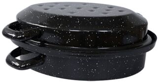 Emaille Gansbräter oval 26 cm / Karl Krüger / Gänsebräter / Bräter induktionsfähig