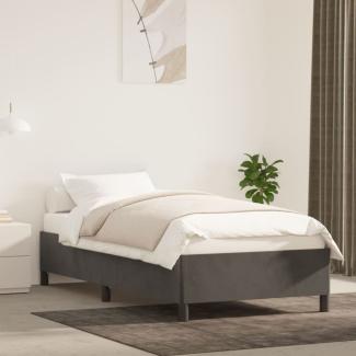 vidaXL Boxspringbett, 100x200 cm, Dunkelgrau, Samt, Schwarz