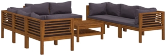 vidaXL 9-tlg. Garten-Lounge-Set mit Kissen Massivholz Akazie 3086904