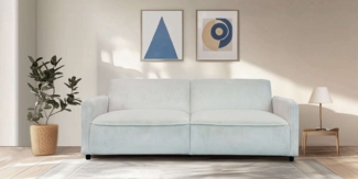Dorel Home 3-Sitzer Allie Curved Schlafsofa 209 cm, Bettfunktion (110/190), verstellbare Rückenlehne, Cord u. Velours