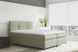 99rooms Nelson Boxspringbett Strukturstoff 120x200 cm Beige