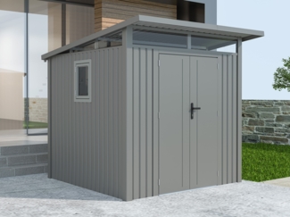 Metall Gerätehaus Modell Skylight 4,45 m² Alu Grau