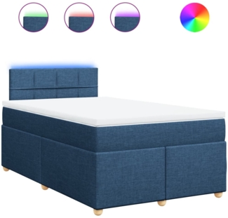 vidaXL Boxspringbett mit Matratze Blau 120x190 cm Stoff 3288925