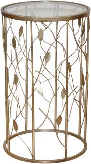 Beistelltisch, Pflanzenständer aus Metall in gold