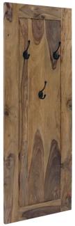 Wandgarderobe mit 3 Haken Rami 50x140x2,5 aus indischem Sheesham-Massivholz