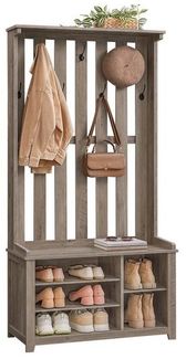VASAGLE Garderobenständer, Kleiderständer, Schuhbank, Garderobe mit Ablage