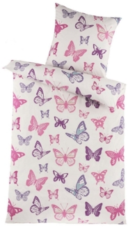 Optidream Bettwäsche Set Mikrofaser 135x200 Design Fiona, Mikrofaser, 2 teilig, Sommer Geschenke Idee Frauen Männer weich sale Reißverschluss Partner