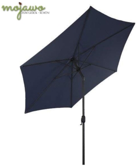 Alu Gartenschirm Ø 3m – Knickbarer Sonnenschirm UV30 Kurbel Blau