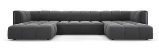 Micadoni Panorama Sofa Serena 5-Sitzer Samtstoff Grau