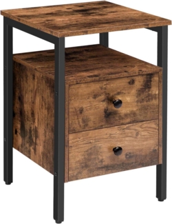 Nachttisch Beistelltisch Schubladen Nachtschrank 40 x 40 x 61 cm Vintage