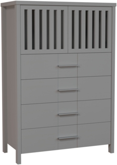 Kommode Highboard Lauro 90 x 43,5 x 130 cm 2-türig Kiefer anthrazit