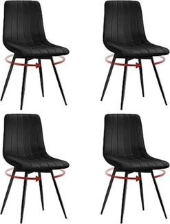 Woltu Esszimmerstuhl (4 St), drehbar, mit Rückenlehne, Metallbeine, Samt