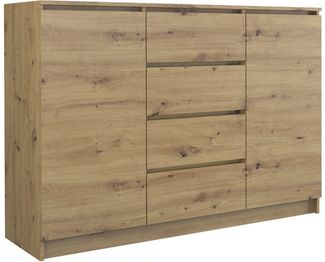 ibonto NACHTKOMMDE HANDWERKLICHE EICHE 40x120x97cm (H 97 x T 40 x B 120 cm)