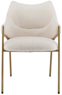 i@home Esszimmerstuhl Loungesessel Sofastuhl,Armlehnensessel Sessel,Lamm Plüsch Stoff (1 St), Beige