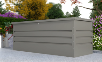 Vente-unique - Garten-Aufbewahrungsbox - Stahl - Grau - Volumen 582L - TOMASO