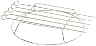 LANDMANN Grillspieß-Set inkl. 5 Grillspieße, geeignet für Gas- und Holzkohlegrills, Edelstahl silber, 38 x 38 x 41 cm