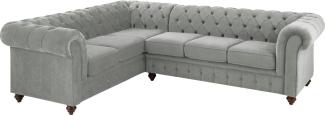 Home affaire Chesterfield-Sofa Duc Ecksofa L-Form, hochwertige Knopfheftung im Rücken, Samtoptik mit changierender Optik