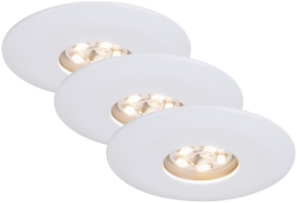 Briloner LED Einbauleuchten Attach weiß, 3er Set Einbaustrahler Deckenspots
