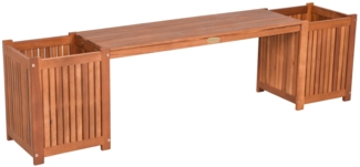 Garden Pleasure Holz Akazie Pflanzbank VANDA Sitzbank Bank mit Pflanzkasten