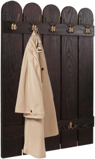 Wandgarderobe HWC-N95, Garderobe Garderobenpaneel, Paulownia 7 Haken 86x60 cm ~ braun