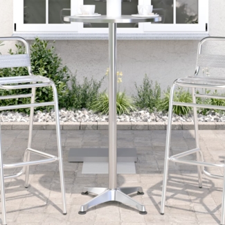 vidaXL Outdoor-Bartisch Höhenverstellbar Ø59,5x70/109,5 cm Aluminium 4007197