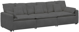 vidaXL Modulares Sofa mit Kissen Dunkelgrau 3321108