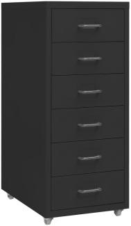 vidaXL Aktenschrank mit Rollen Schwarz 28 x 41 x 69 cm Metall [335918]