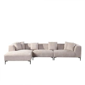 HOME DELUXE Ecksofa TORINO - 344 x 178 cm Beige Links