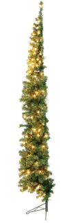 COSTWAY Künstlicher Weihnachtsbaum, 210cm halb, 450 PVC Spitzen, 150 LEDs