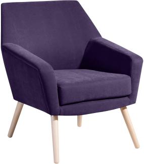 Sessel Kachka Bezug Veloursstoff Buche natur / violett 21081