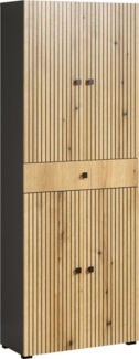 welltime Hochschrank Amrum (1-St) Breite 40cm, geräumiger Hochschrank Eiche Rillenoptik Badschrank
