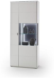 Beistellschrank >Amora< in weiß matt - 90x208x38 (BxHxT)