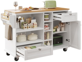i@home Sideboard Küchenwagen, 129 x 46 x 92 cm (Packung Set), beweglicher Küchen-Esswagen mit Schubladen und Lagerschränken