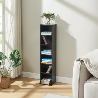 CD Regal Tynset 90x20x20 cm mit 6 Fächern Schwarz [en. casa]