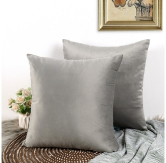 TAN. TOMI Kissenbezug Kissenbezug 40 x 40, Samt Uni Kissenhülle, Kissenbezüge, (2 Stück), Zierkissen Dekokissen Sofakissen Couchkissen