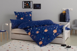 Lüttenhütt Kinderbettwäsche CUDDLEE, Biber, 2 teilig, in vielen Designs: Dino,Einhorn,Weltraum,Baustelle,Herz,Trecker,Safari