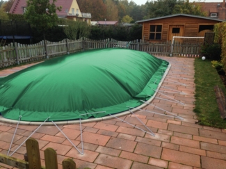 aufblasbare Winterplane für ovale Pools 8,71 x 4,00 cm Grün