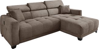 Jockenhöfer Gruppe Ecksofa Cremona L-Form, B: 263 cm, mit 30 cm elektr. Sitztiefenverstellung, 140kg Belastbarkeit je Sitz, Kopfteilverstellung & USB-Anschluss